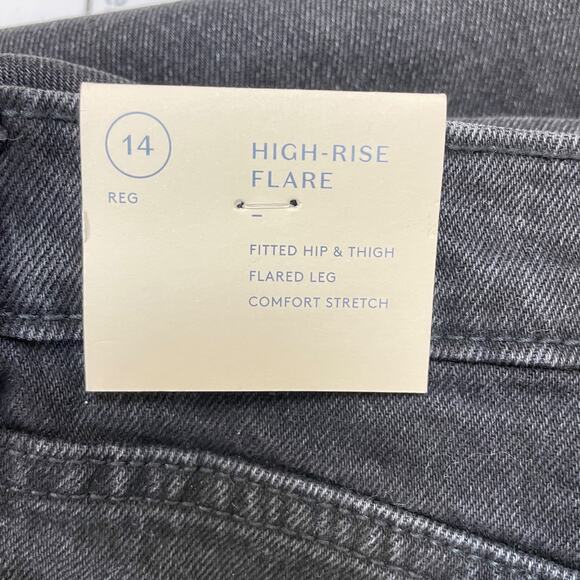 Universal Thread Women's High-Rise Flare Jeans Black Wash Size 14 - Picture 5 of 7